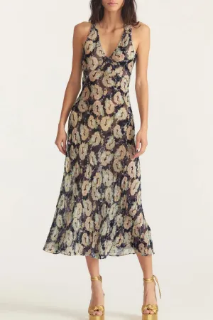 liana Slip dress in deep sea shadows