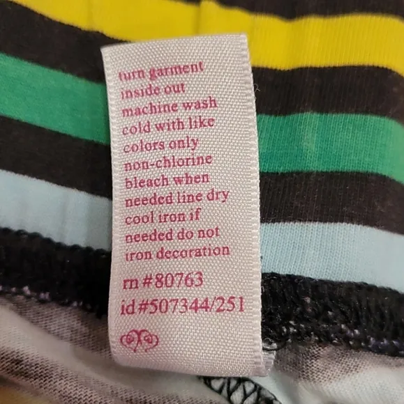 Like New Victoria's Secret Black &amp; Multicolor Heart Striped Pajama Set