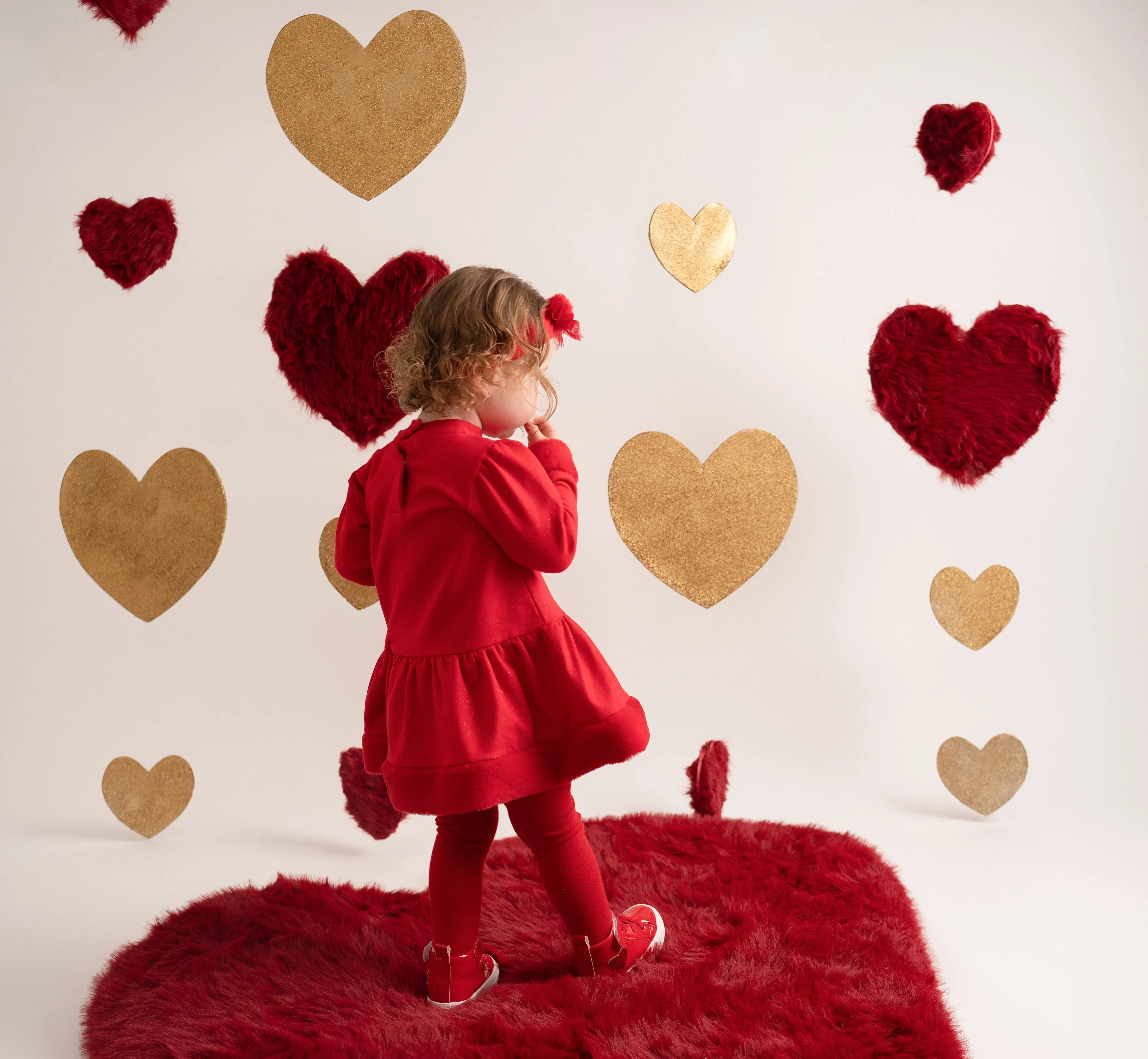 Little A Harmony Heart Dress - Red