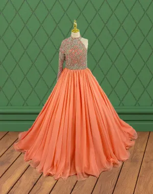 Little Child's One Shoulder Sparkly Prom Gown