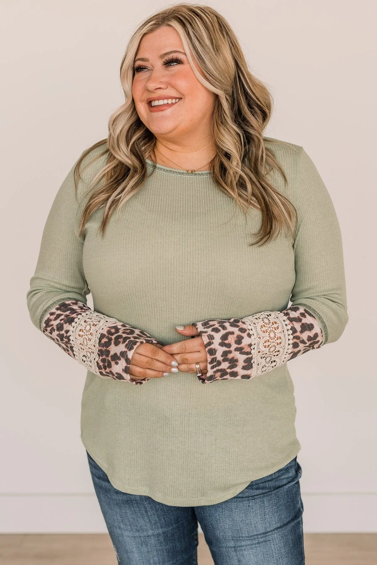 Looking For More Long Sleeve Top- Sage