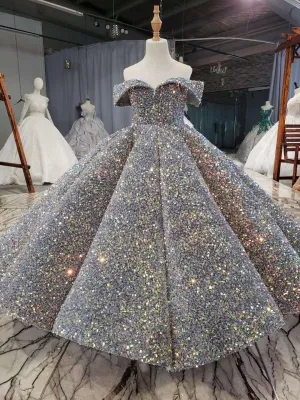 luxury sparkly flower girl dresses ball gown pageant little girl dresses off the shoulder beautiful girl dress