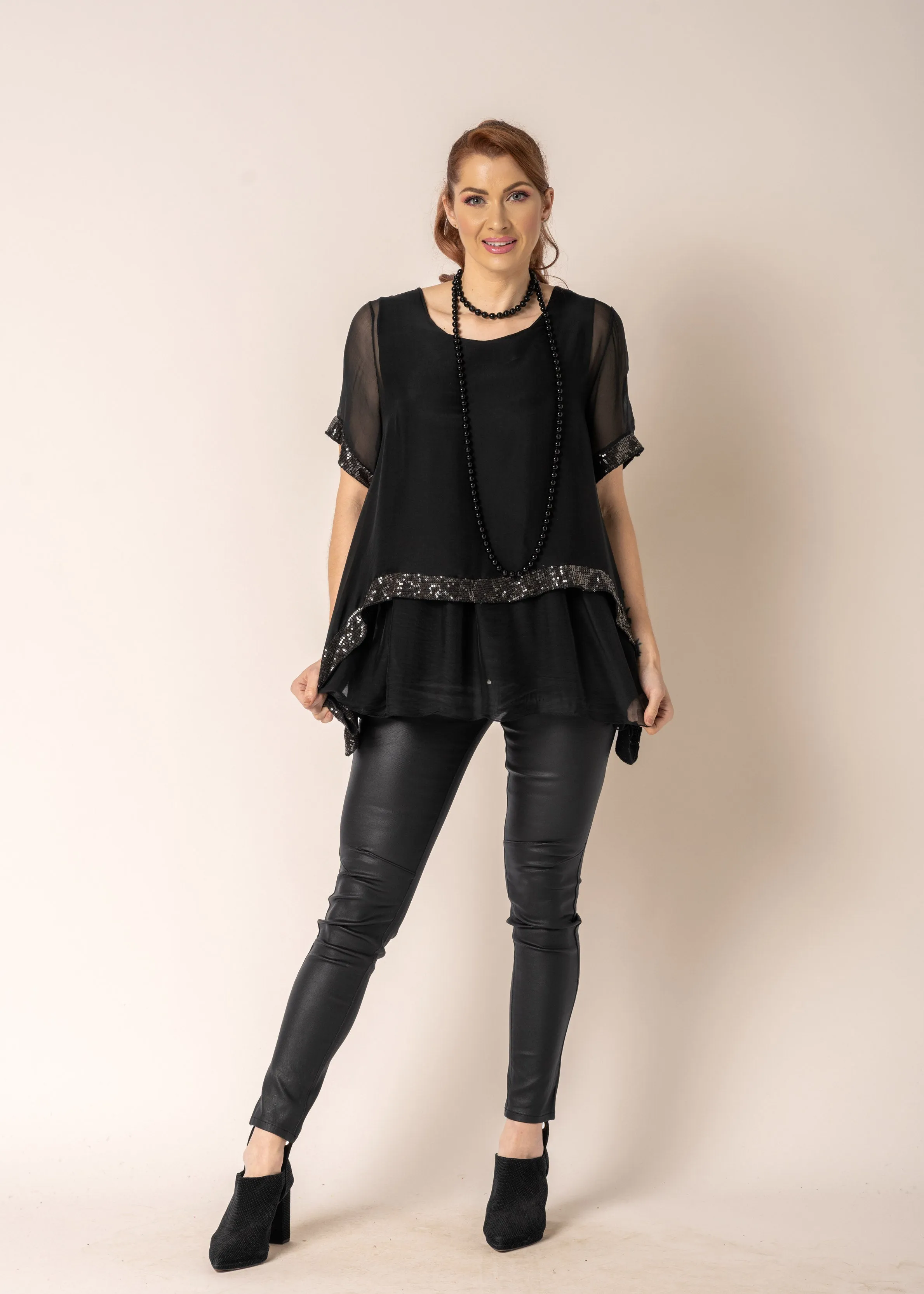 Malaika Silk Top in Onyx