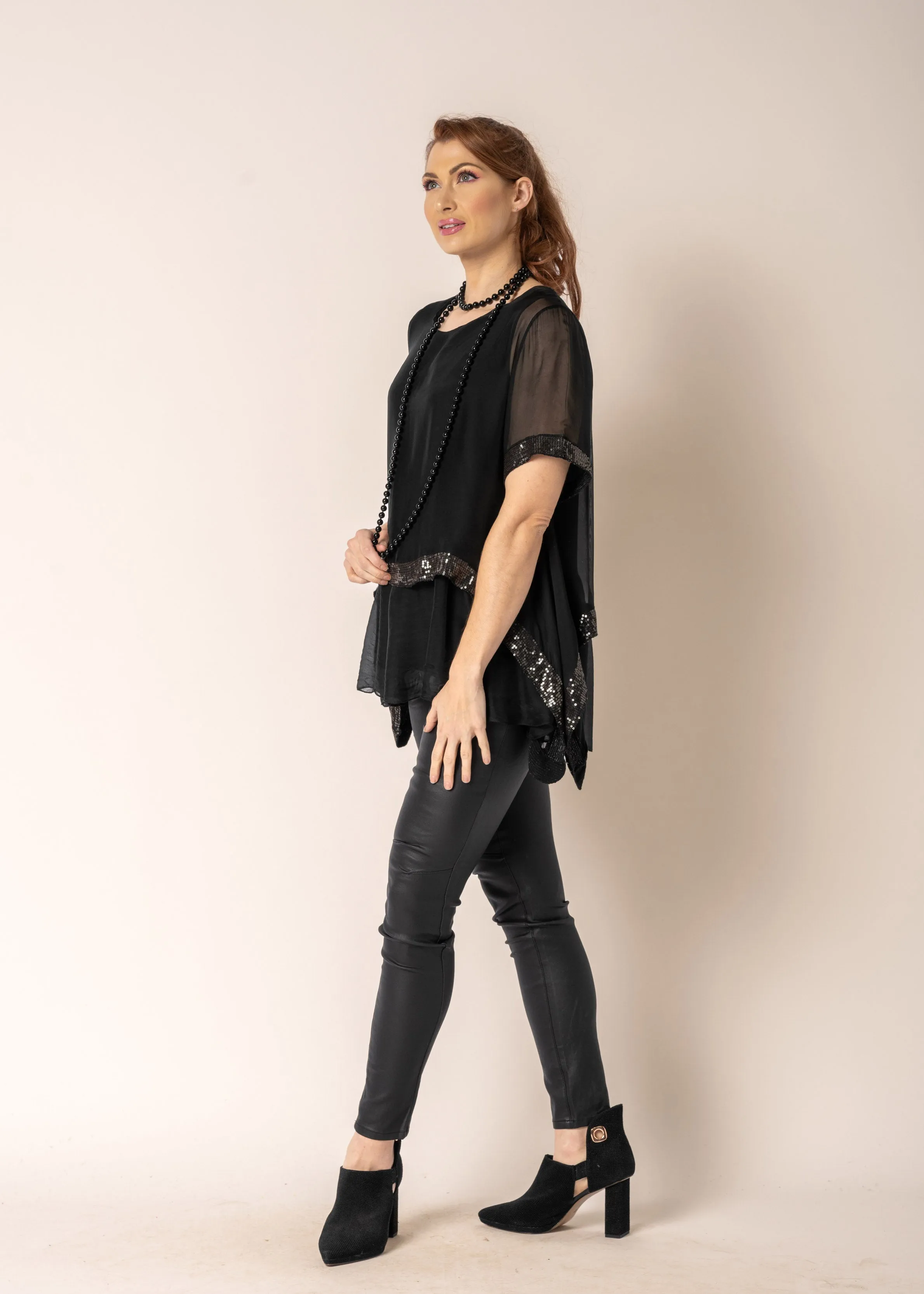 Malaika Silk Top in Onyx