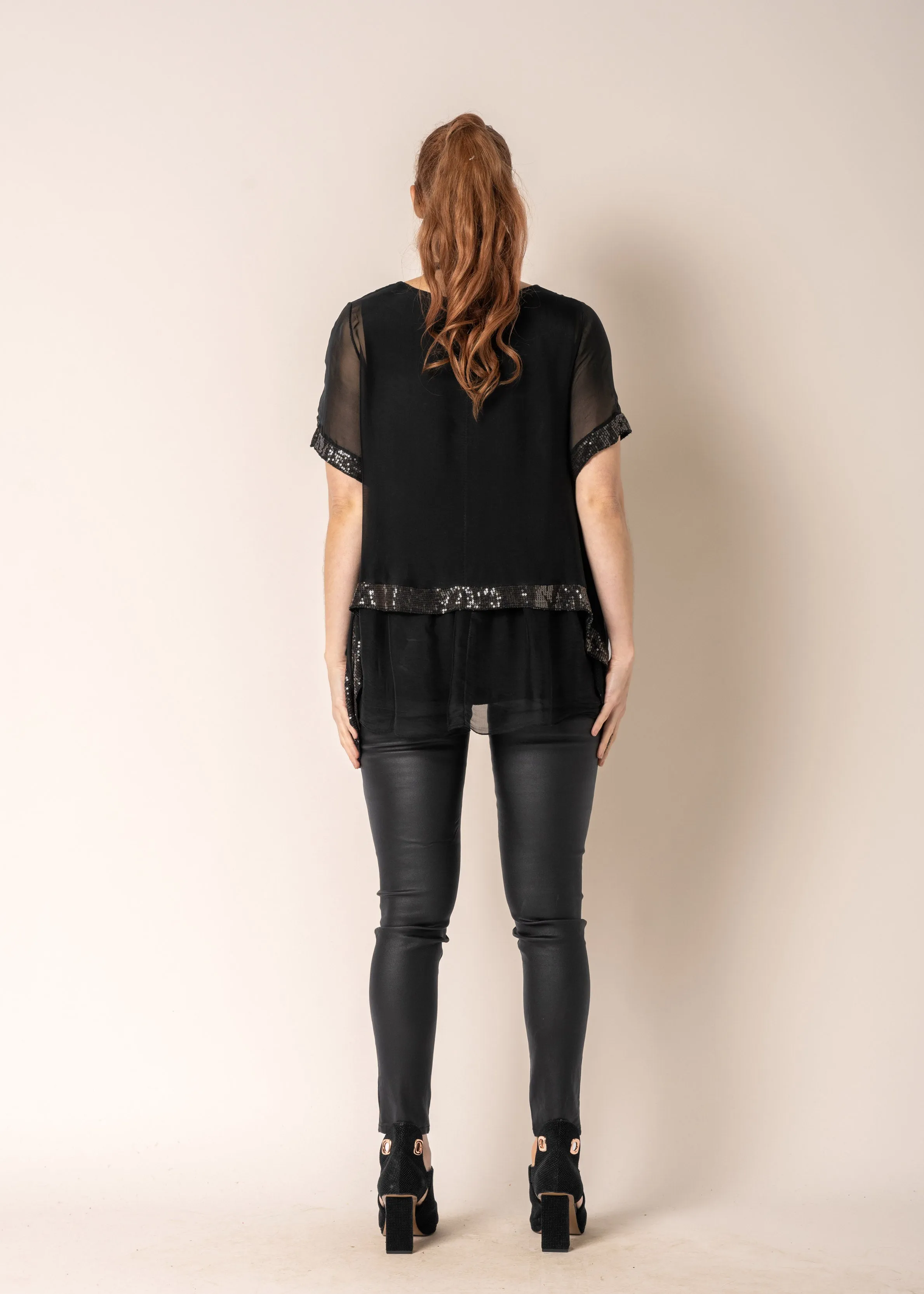 Malaika Silk Top in Onyx