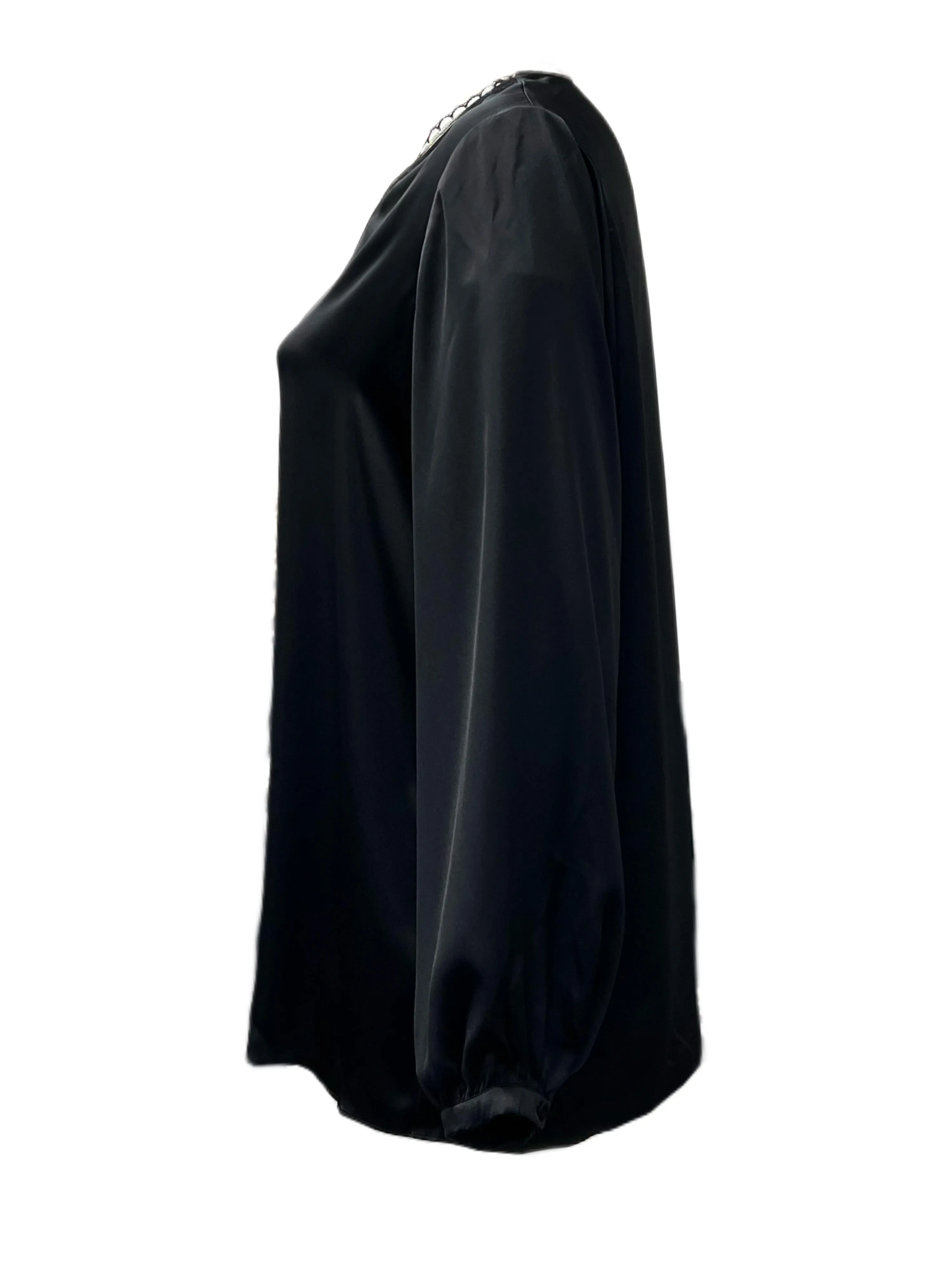 Marina Rinaldi Women's Black Bene Long Sleeve Top NWT