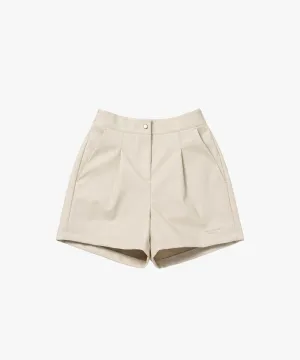 MCC Women's Leather Short Pants FF - Light Beige