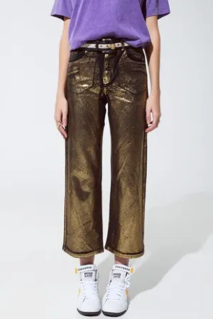 Metallic Gold Jean