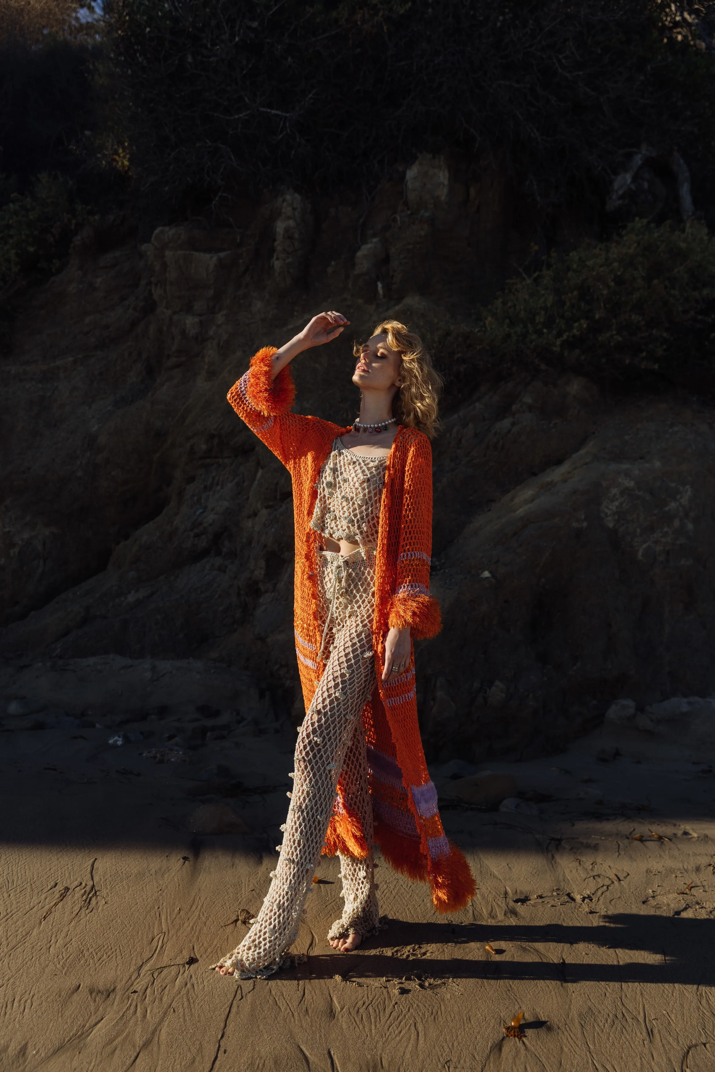 Metallic Handmade Crochet Pants