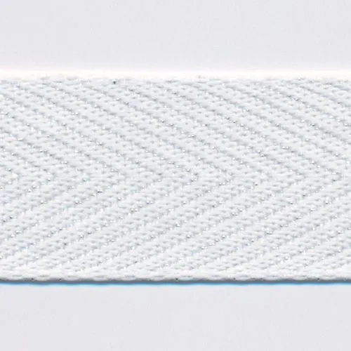 Metallic Herringbone Ribbon #00 Ecru