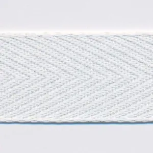 Metallic Herringbone Ribbon #01 White