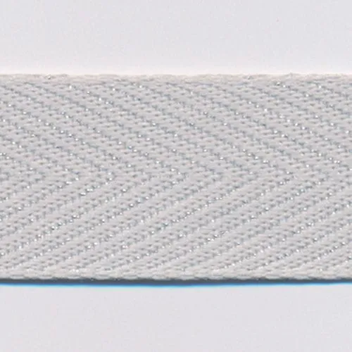 Metallic Herringbone Ribbon #100 Pale Silver