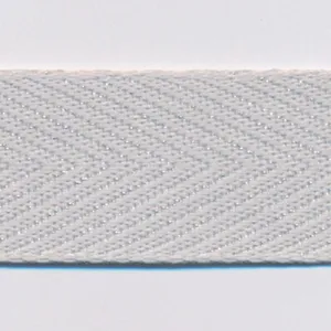 Metallic Herringbone Ribbon #100 Pale Silver