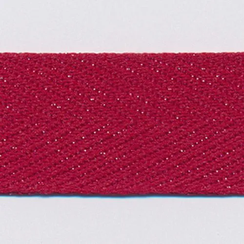 Metallic Herringbone Ribbon #123 Scarlet