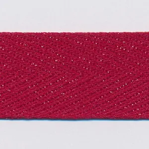 Metallic Herringbone Ribbon #123 Scarlet