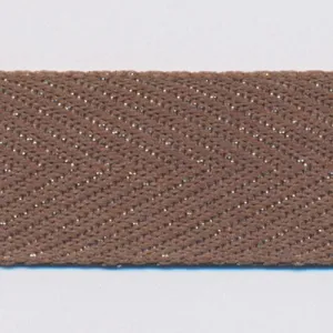 Metallic Herringbone Ribbon #178 Walnut