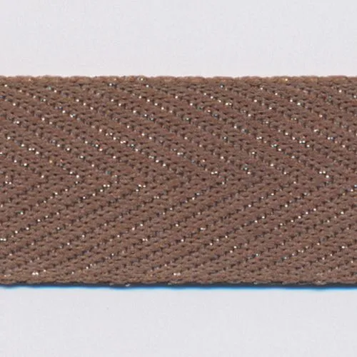 Metallic Herringbone Ribbon #178 Walnut