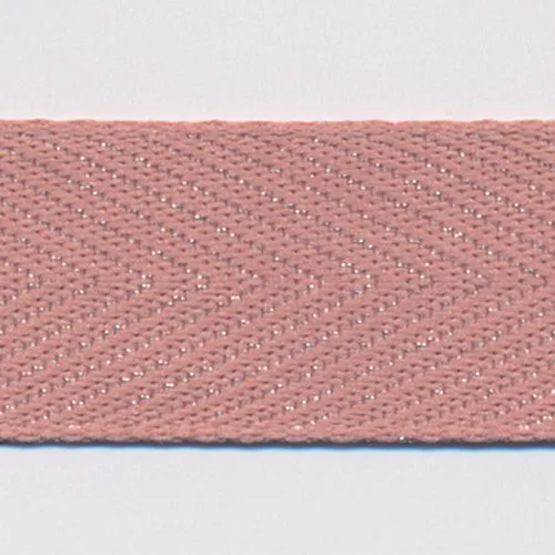 Metallic Herringbone Ribbon #180 Mellow Rose