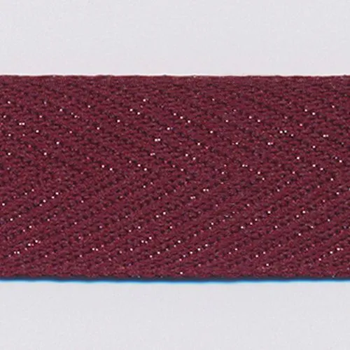 Metallic Herringbone Ribbon #40 Wine