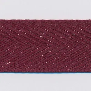 Metallic Herringbone Ribbon #40 Wine