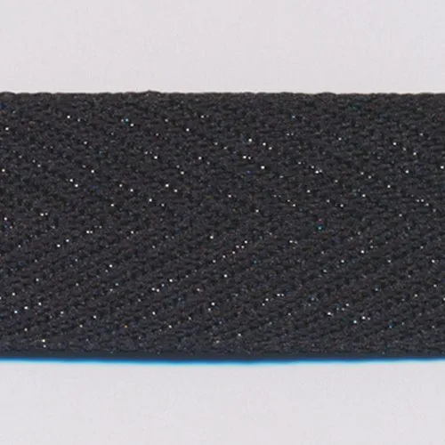Metallic Herringbone Ribbon #50 Black