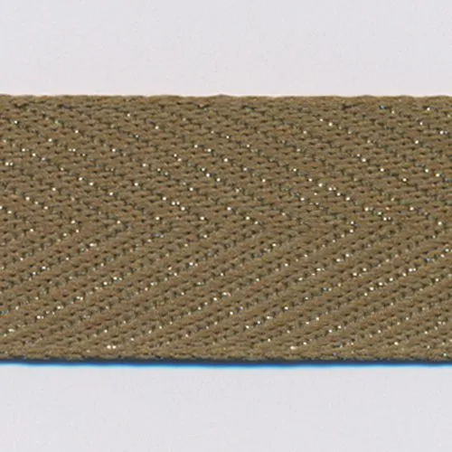 Metallic Herringbone Ribbon #72 Leaf Green