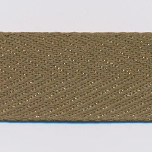 Metallic Herringbone Ribbon #72 Leaf Green
