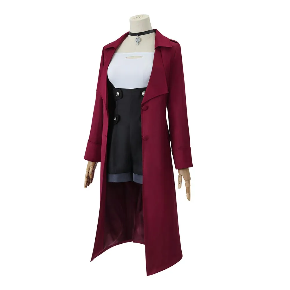 Metallic Rouge Redstar Rouge Red Coat Suit Cosplay Costume Outfits Halloween Carnival Suit