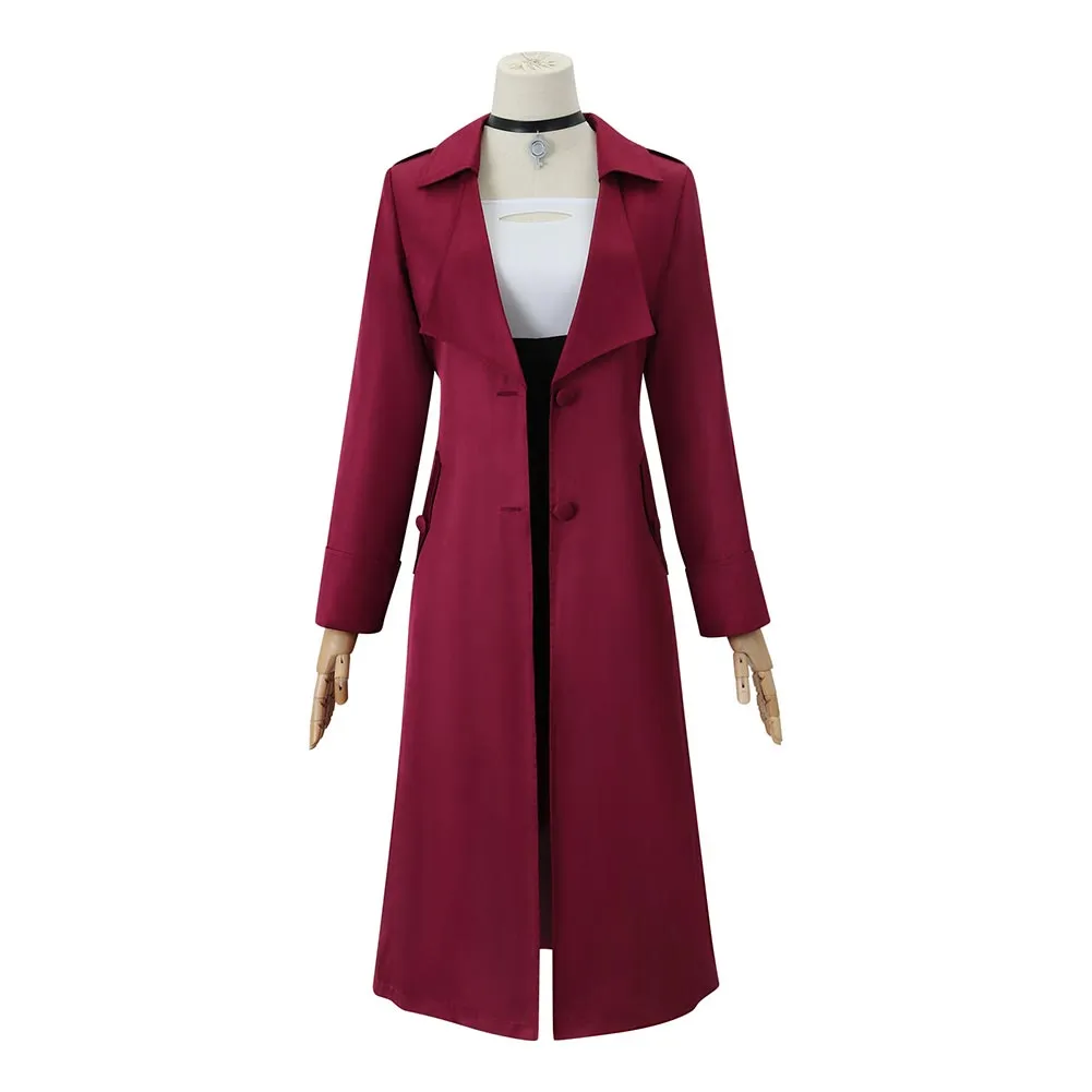 Metallic Rouge Redstar Rouge Red Coat Suit Cosplay Costume Outfits Halloween Carnival Suit