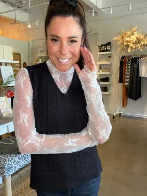 Mock Neck Lace