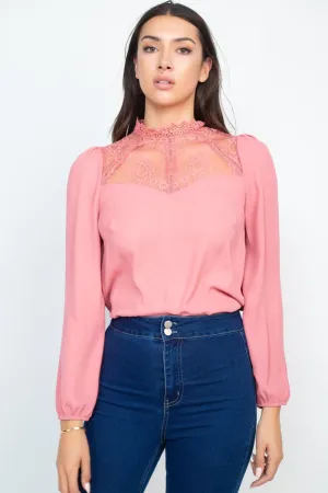 Mock Neck Long Sleeves Top