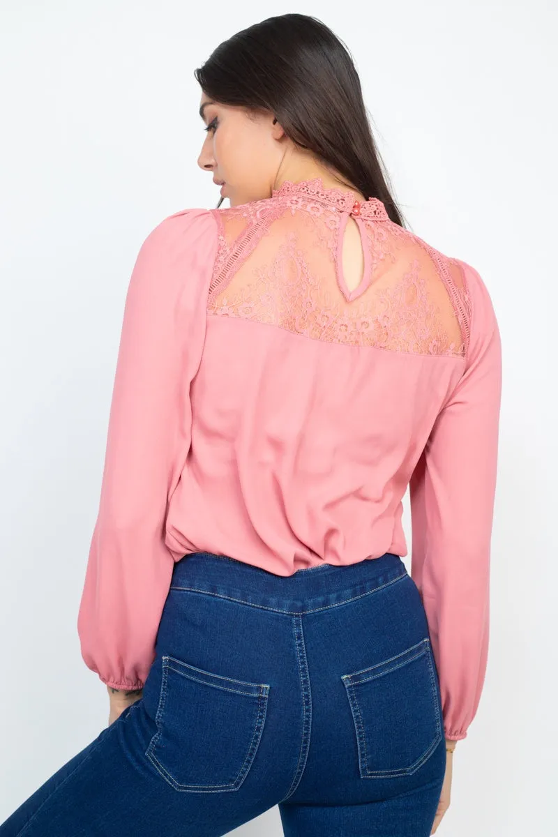 Mock Neck Long Sleeves Top