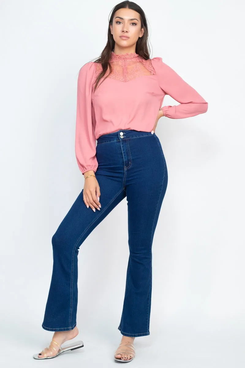 Mock Neck Long Sleeves Top