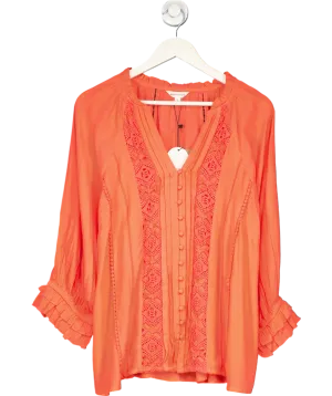 Monsoon Orange Hattie Lace Insert Top UK L