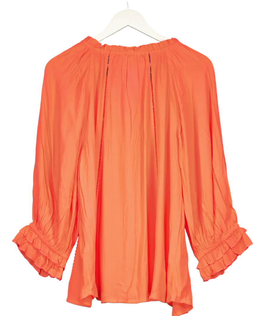 Monsoon Orange Hattie Lace Insert Top UK L