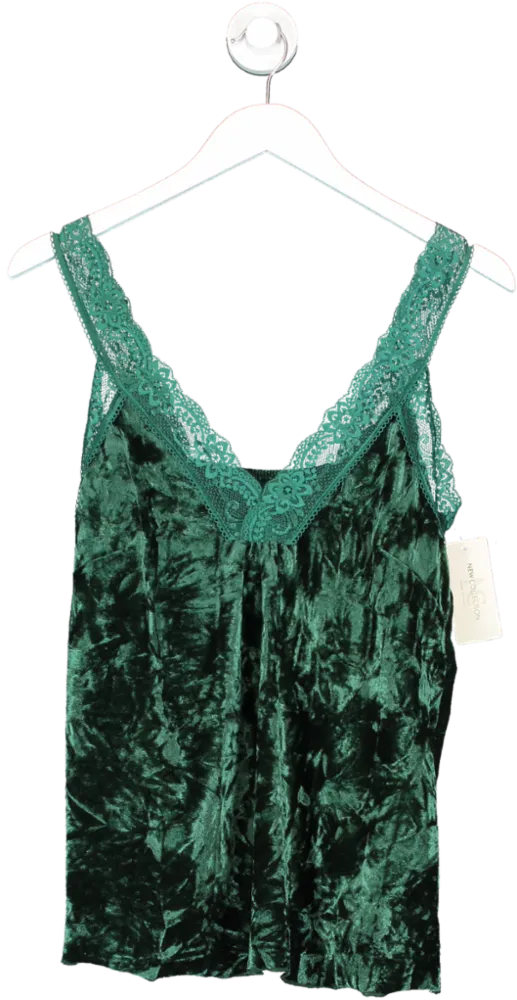 New Collection Green Velvet And Lace Top One Size