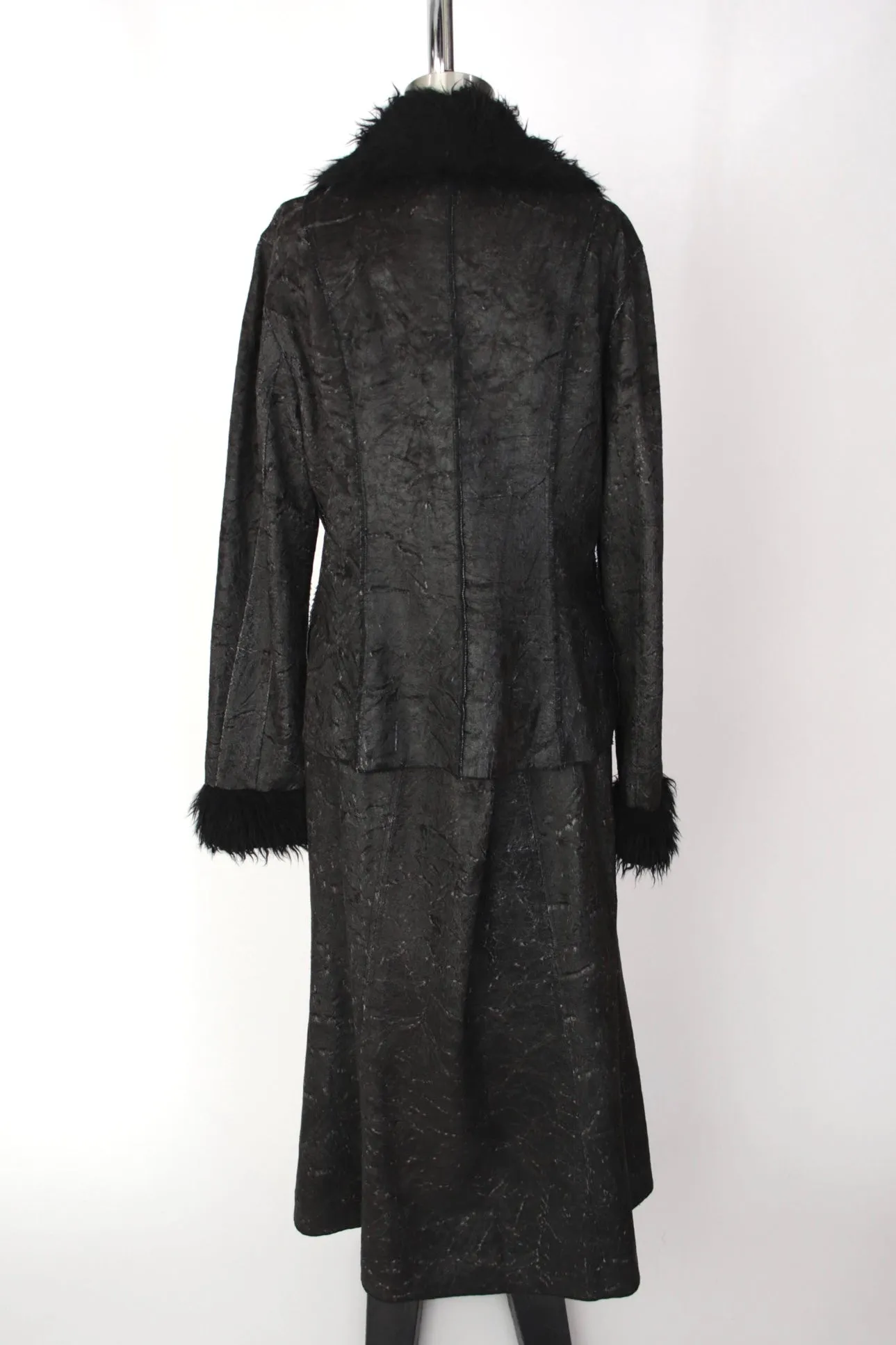 Nobu Nakano Distressed Faux Fur Trim Skirt Set