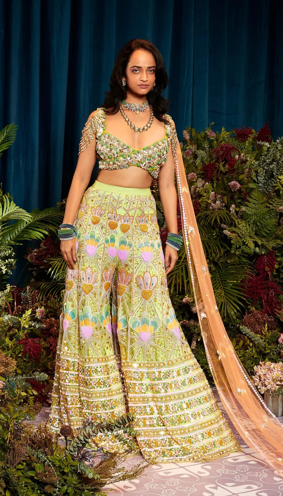 NOVA - GREEN SHARARA SET