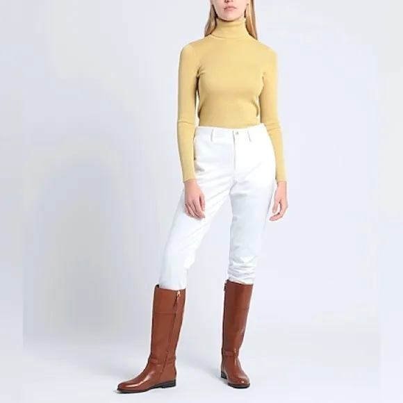 NWT $100 LAUREN Ralph Lauren Gold Ribbed Knit Turtleneck w/Hint of Metal…