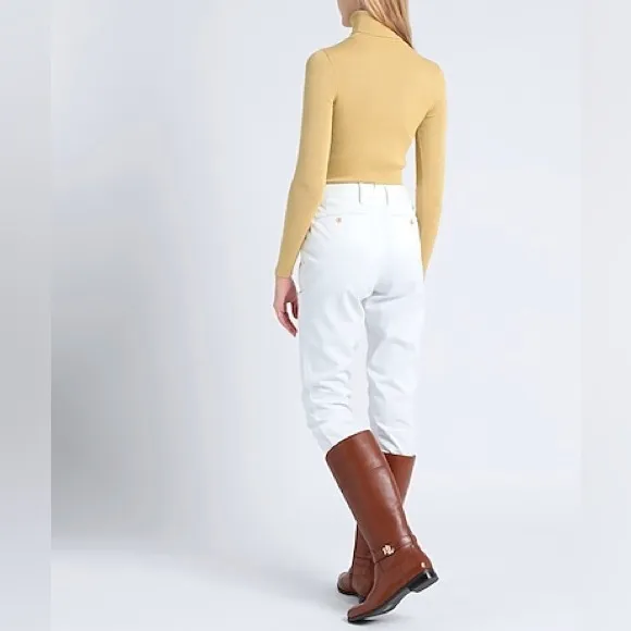 NWT $100 LAUREN Ralph Lauren Gold Ribbed Knit Turtleneck w/Hint of Metal…