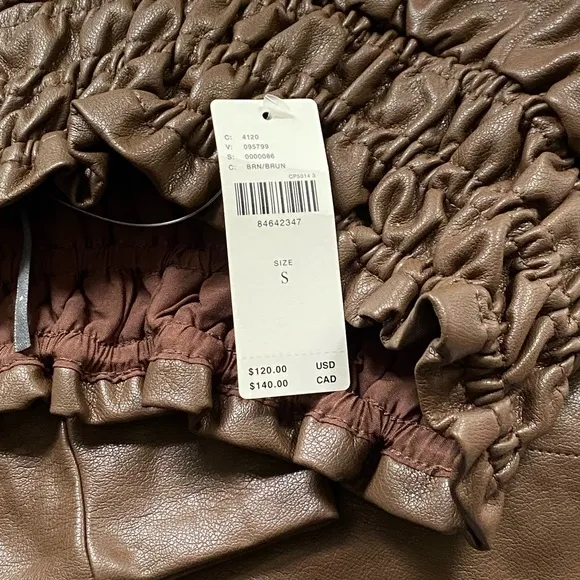 NWT new anthropologie The Somerset Mini Skirt: Faux Leather Edition sizE S