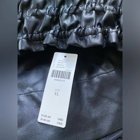 NWT new anthropologie The Somerset Mini Skirt: Faux Leather Edition XL black