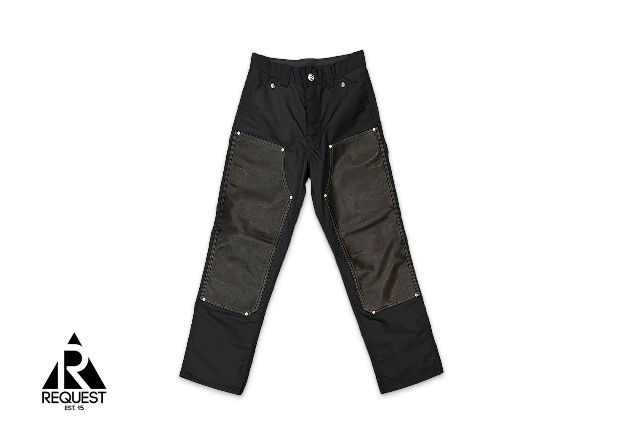 Nylon Leather Carpenter Pants "Black"