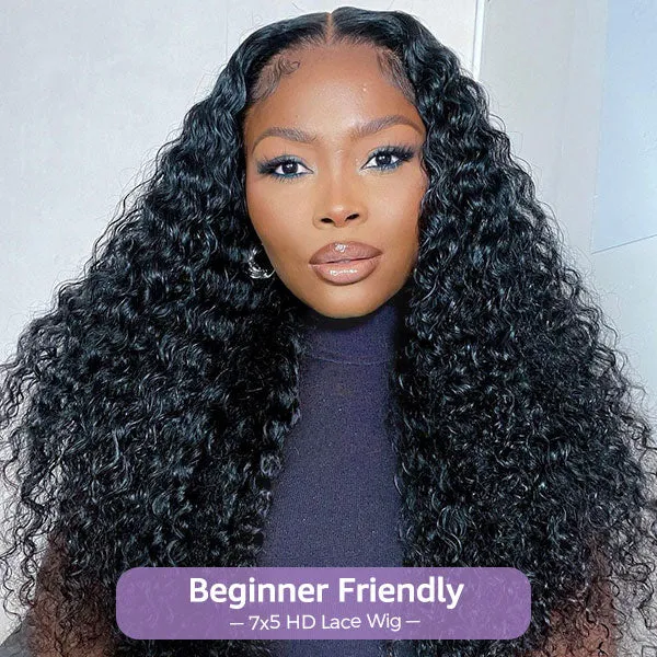 OQ Hair Block Wig Water Wave Bleached Knots Wig With Optional Replaceable Zip Lace Tops