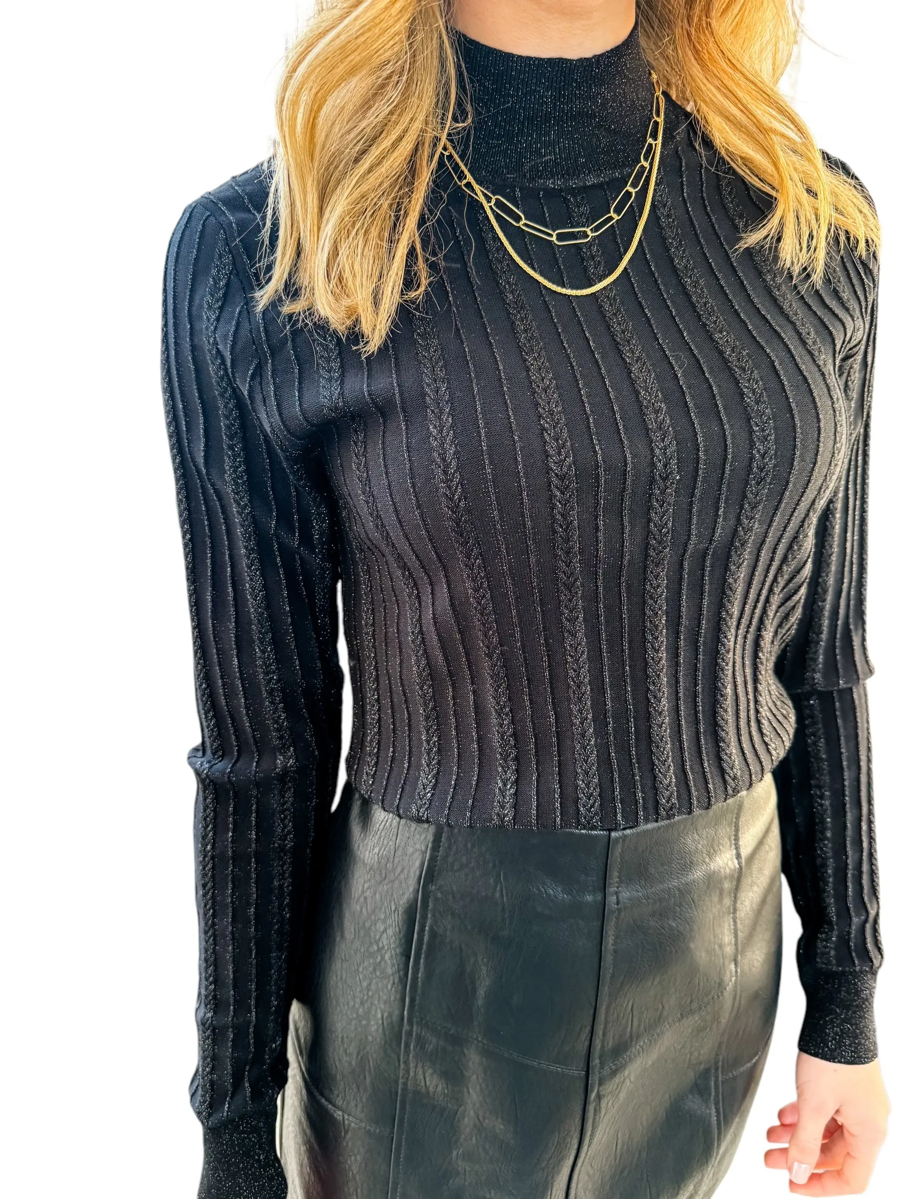 Pamela Metallic Sweater by Steve Madden