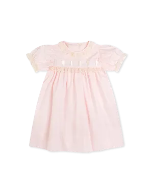 Paris Dress - Blessings Pink Batiste with Ecru