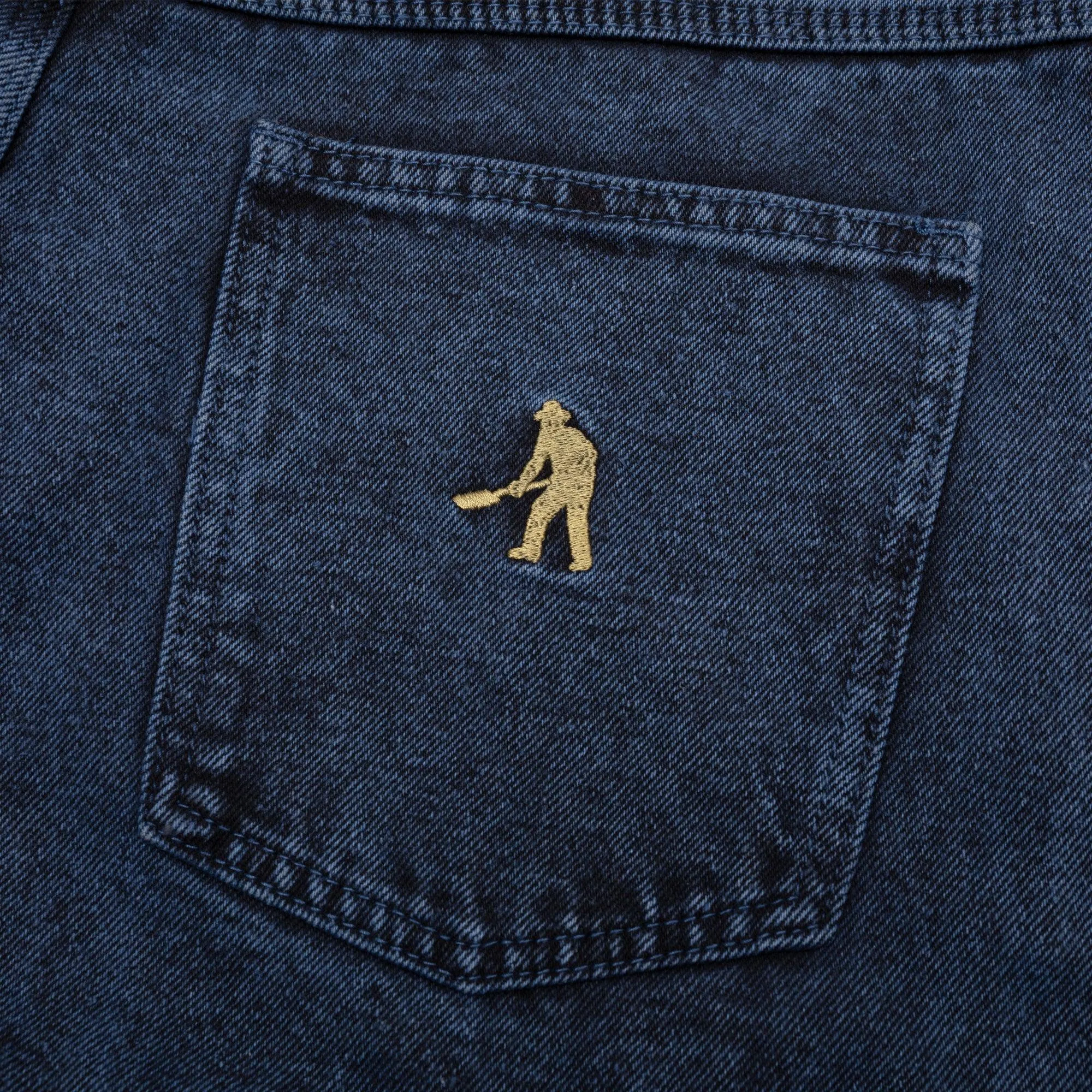 PASS~PORT Workers Club Denim Pants Over-Dye Navy
