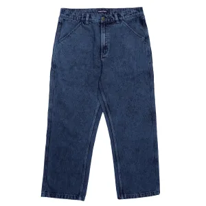 PASS~PORT Workers Club Denim Pants Over-Dye Navy
