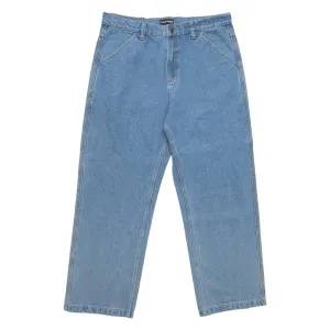 PASS~PORT Workers Club Denim Pants Washed Light Indigo