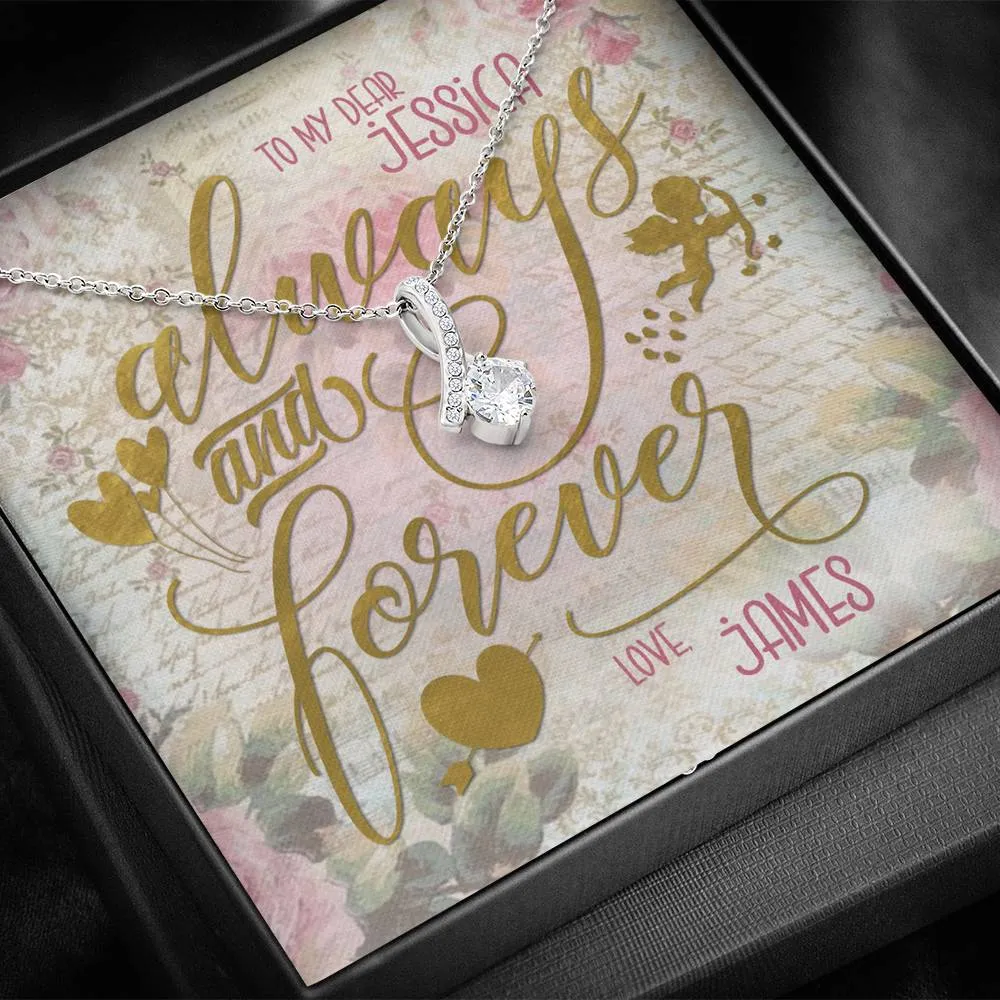 Personalized Valentine's Day Necklace - Always and Forever